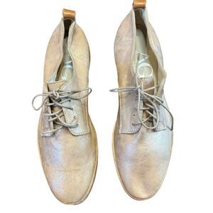 AGL Women's Attilio Giusti Leombruni Italy Calfskin Metallic Oxford Shoes NWOB S